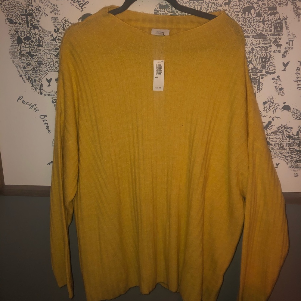 Yellow Mock Neck Sweater